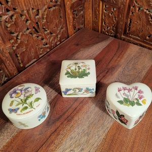 NIB Portmeirion Botanic Garden Set of Treasure / Trinket Boxes